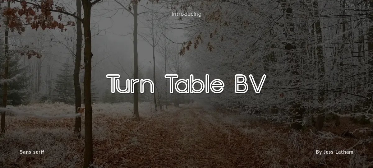 Turn Table BV font preview
