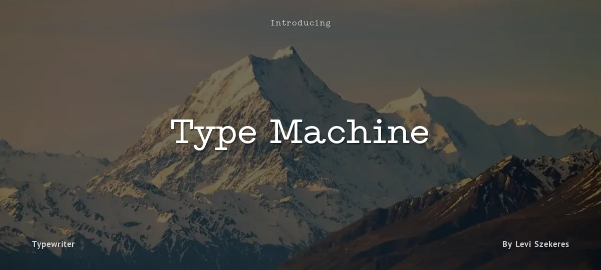 Type Machine font preview