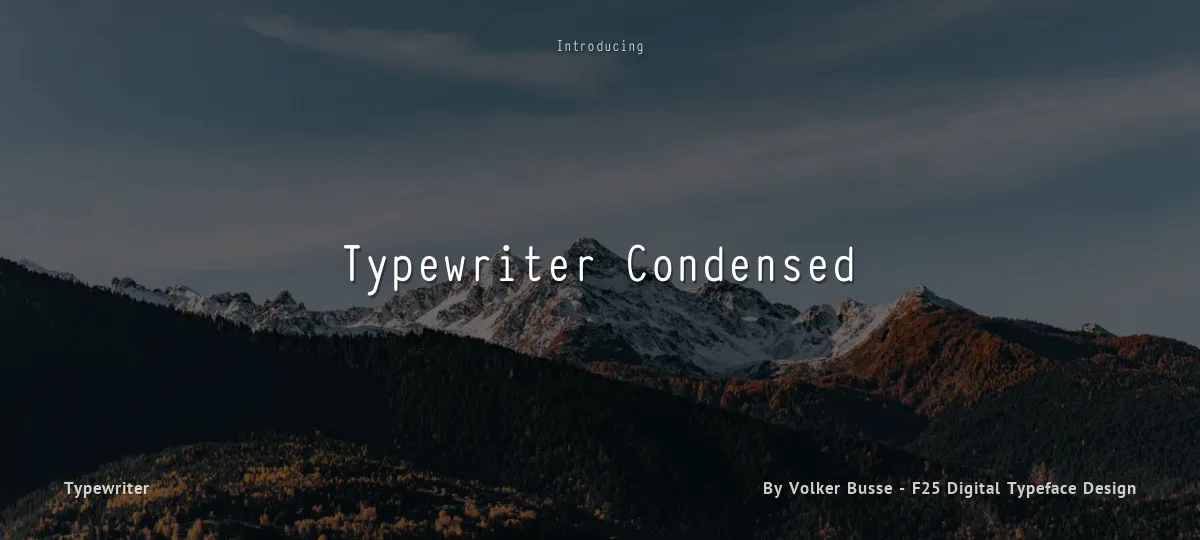 Typewriter Condensed font preview