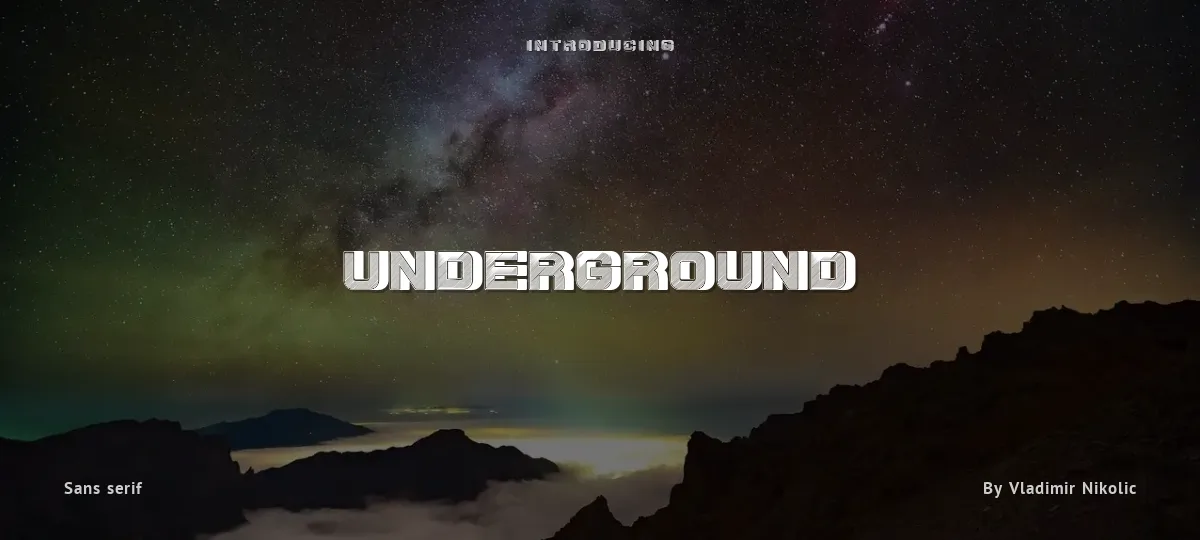 Underground font preview