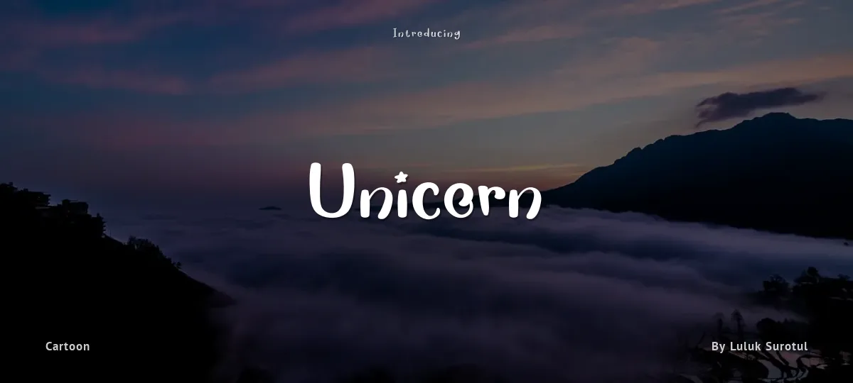 Unicorn font preview