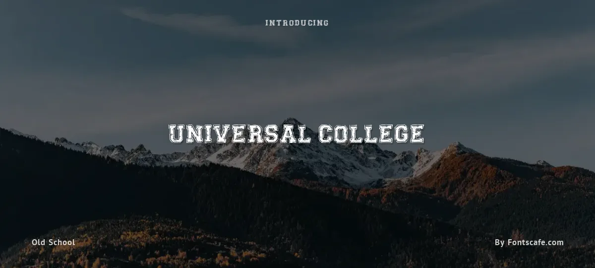 Universal College font preview
