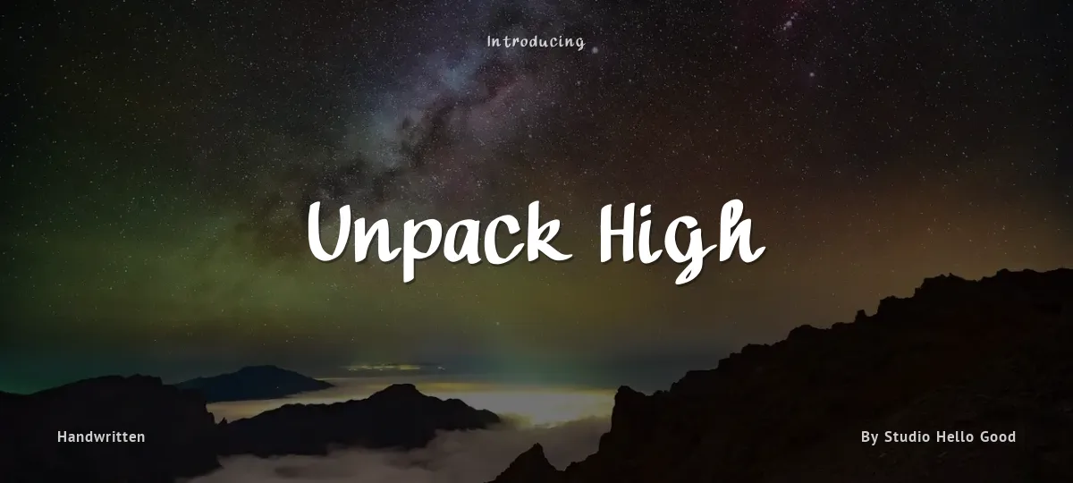 Unpack High font preview