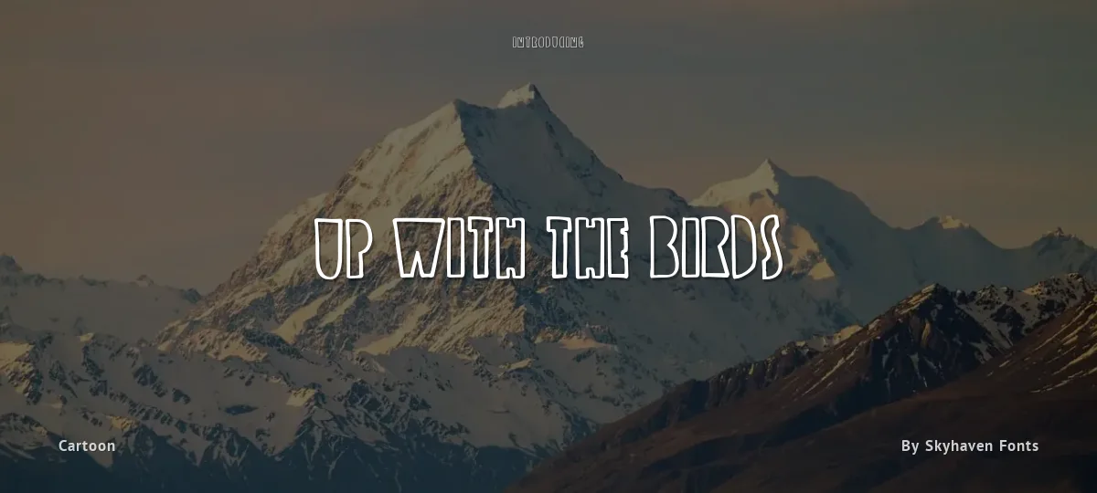 Up with the Birds font preview