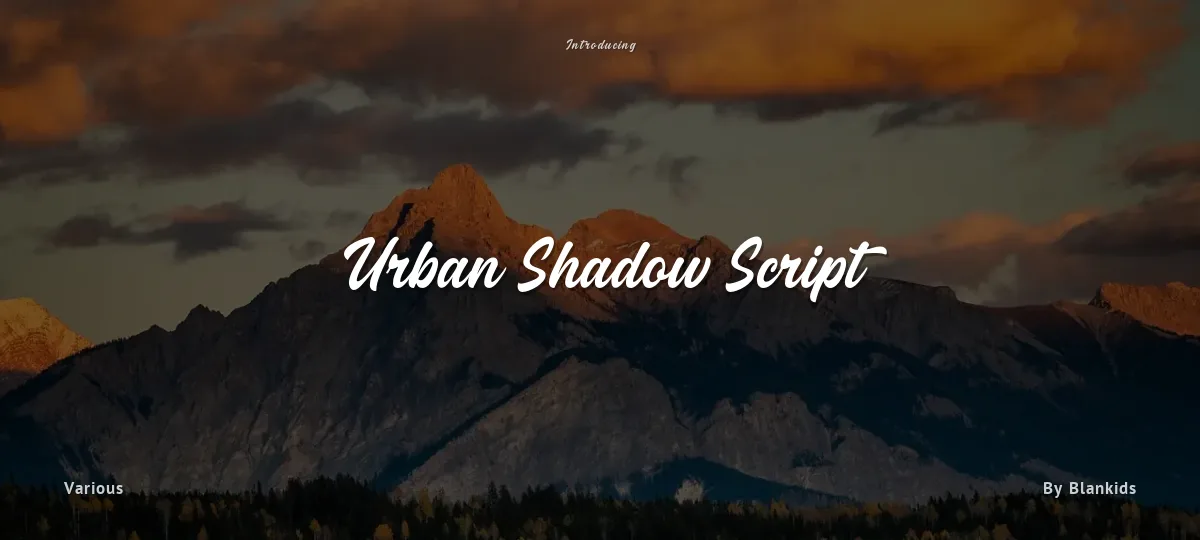 Urban Shadow Script font preview