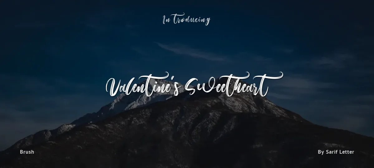 Valentine's Sweetheart font preview