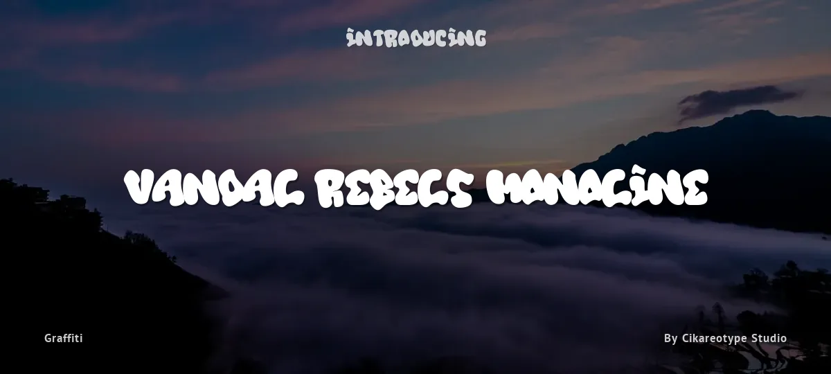 Vandal Rebels Monoline font preview