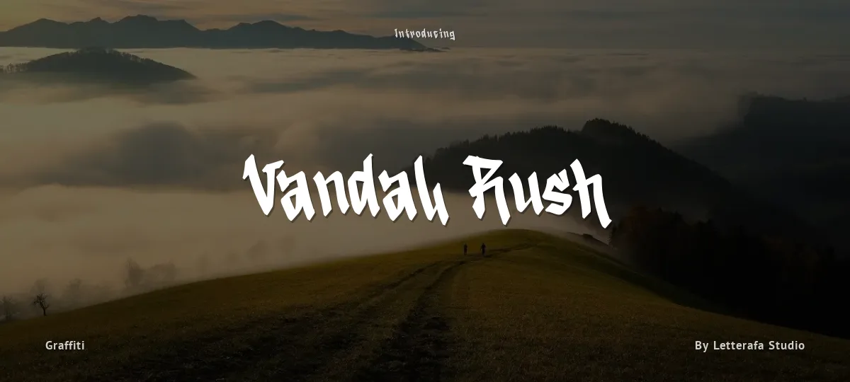 Vandal Rush font preview