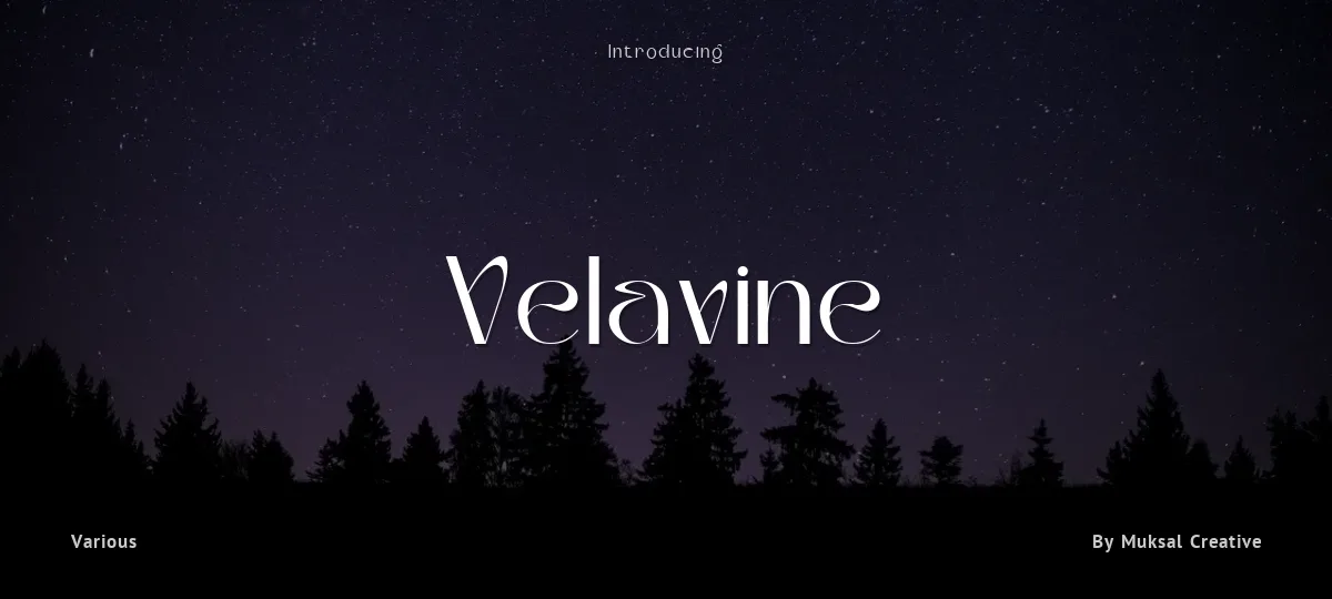 Velavine font preview