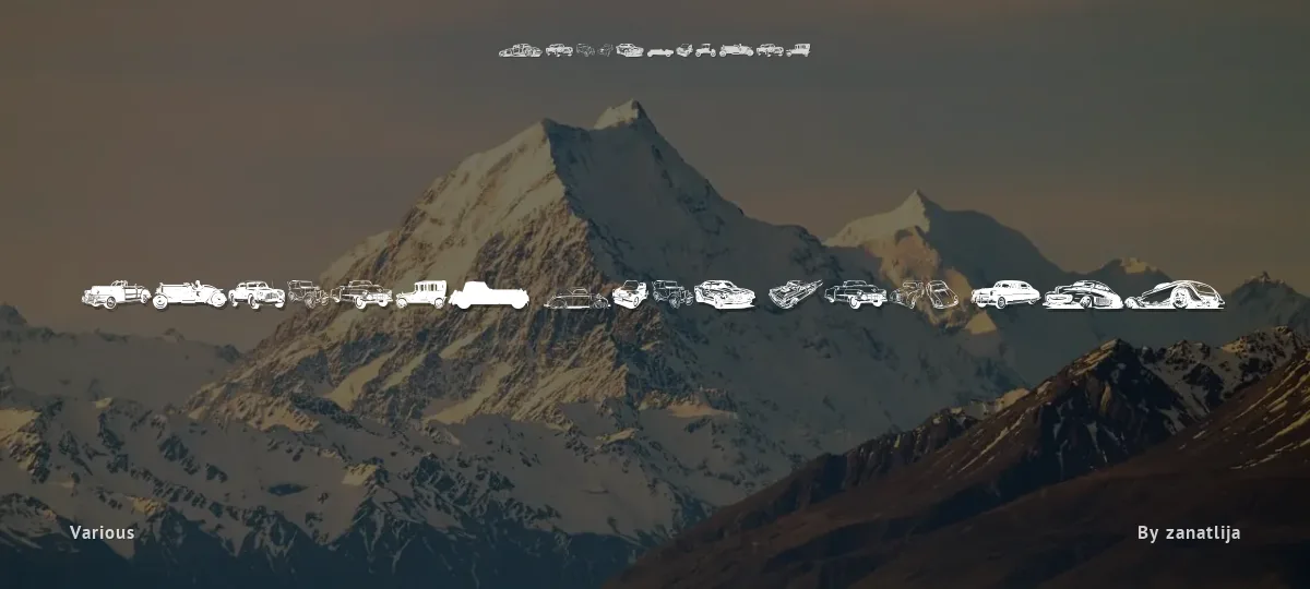 Vintage Auto Cars TFB font preview
