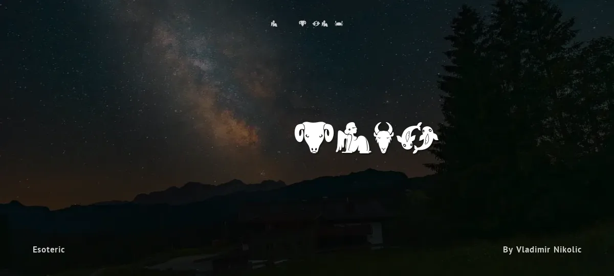VN Zodiac font preview