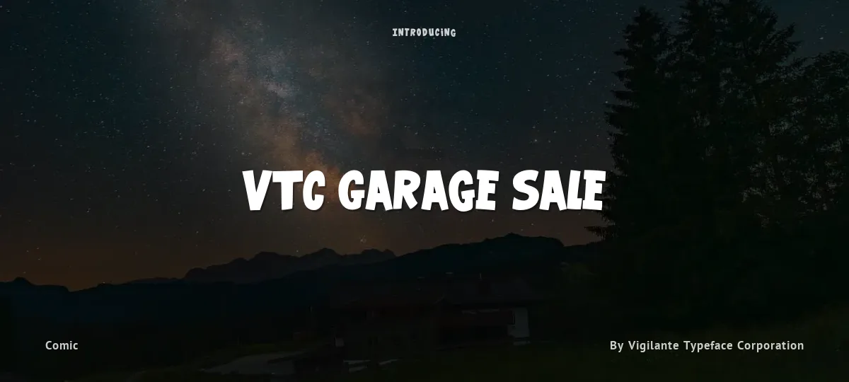 VTC Garage Sale font preview