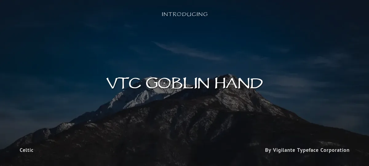 VTC Goblin Hand font preview