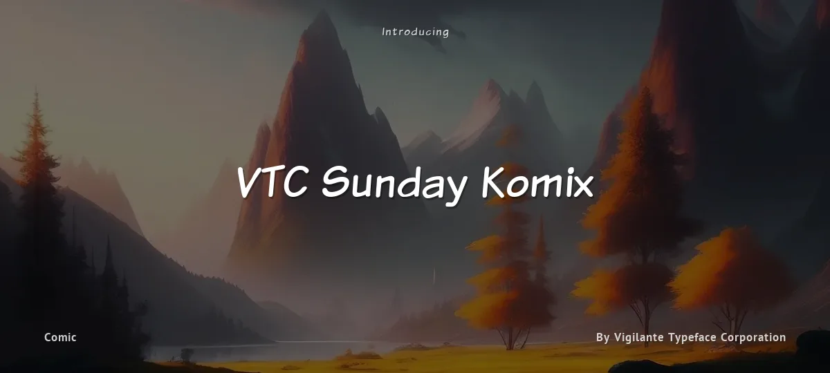 VTC Sunday Komix font preview