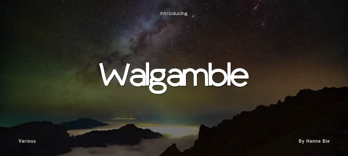 Walgamble font preview