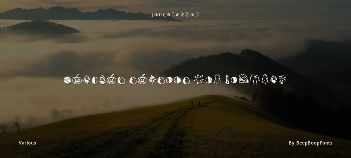 Weather Seasons And Holiday font preview