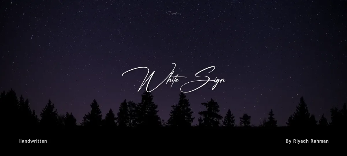 White Sign font preview