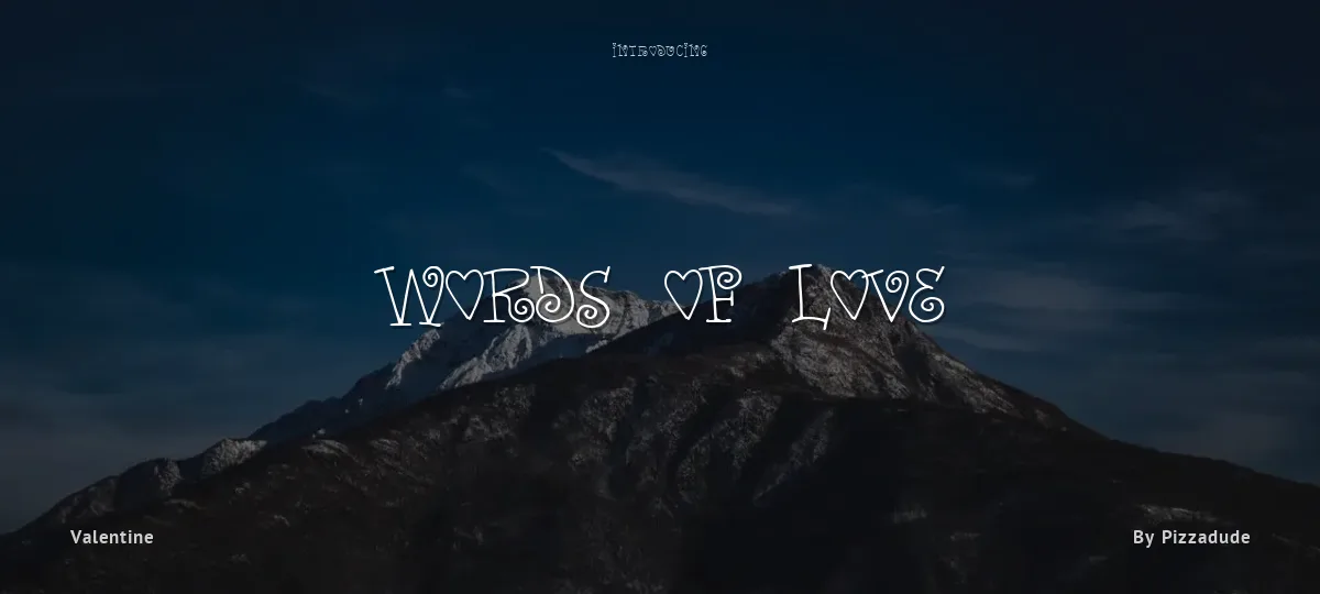 Words of Love font preview