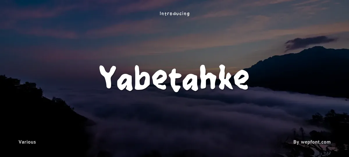 Yabetahke font preview