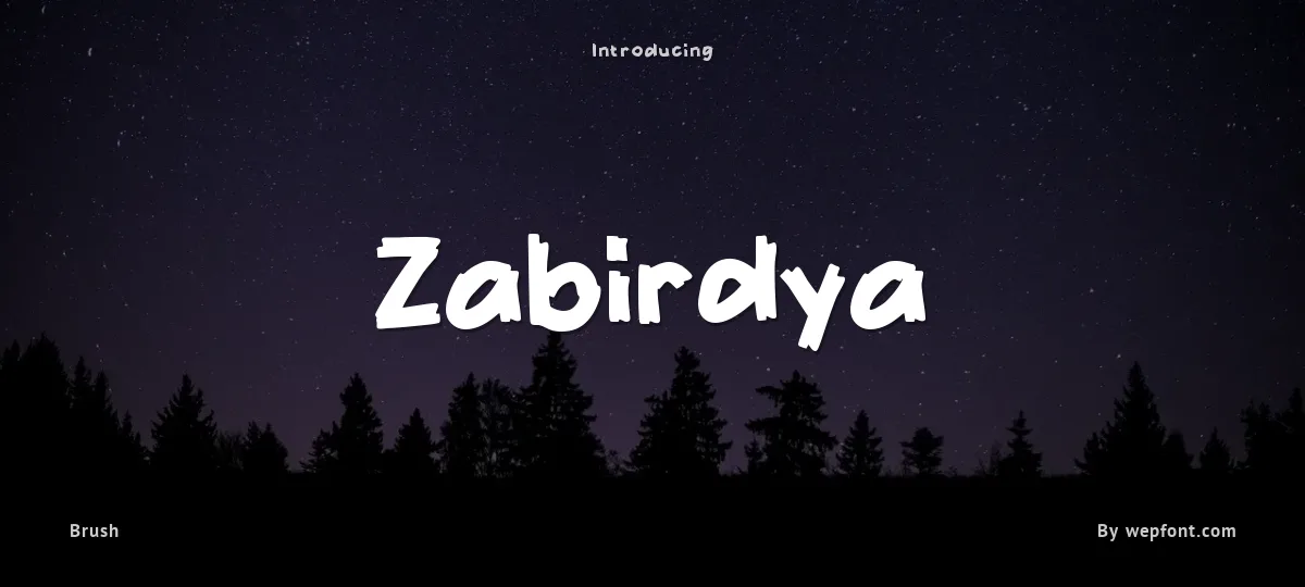 Zabirdya font preview