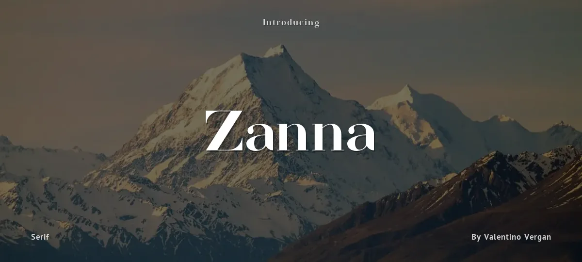 Zanna font preview