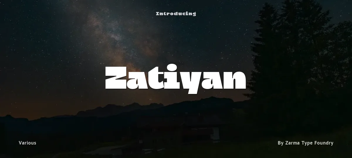 Zatiyan font preview