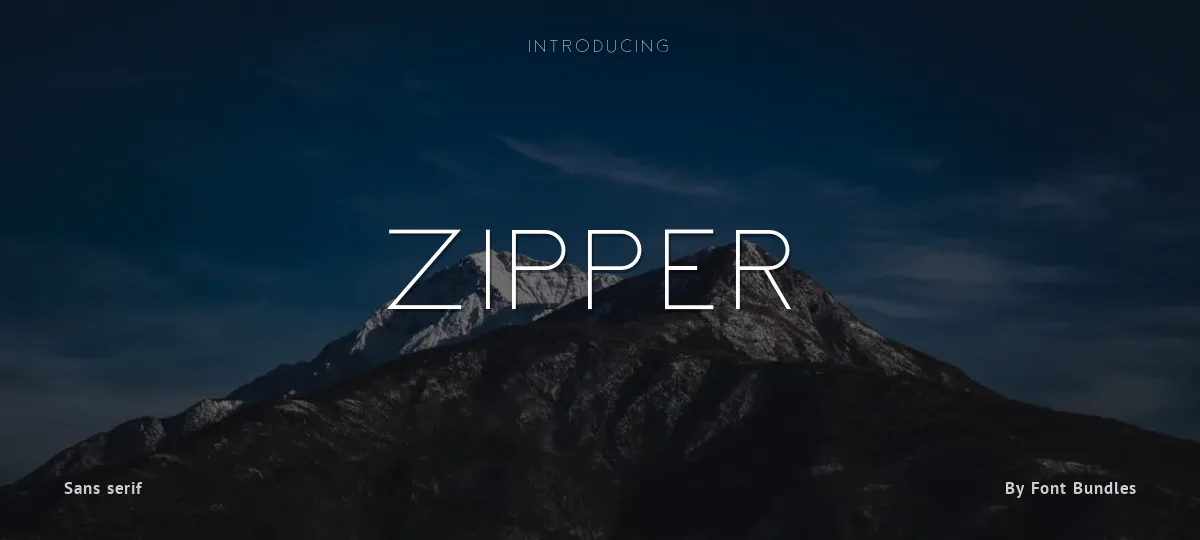 Zipper font preview