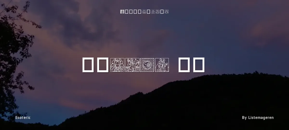 Zodiac 03 font preview